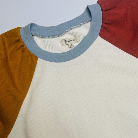 NWT Madewell Puff-Sleeve Sweatshirt Tee - Picture 4 of 11